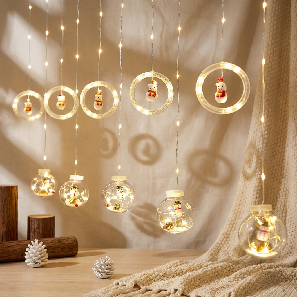 ⭐ SnowGlow Garland – Guirnalda LED con Muñecos de Nieve
