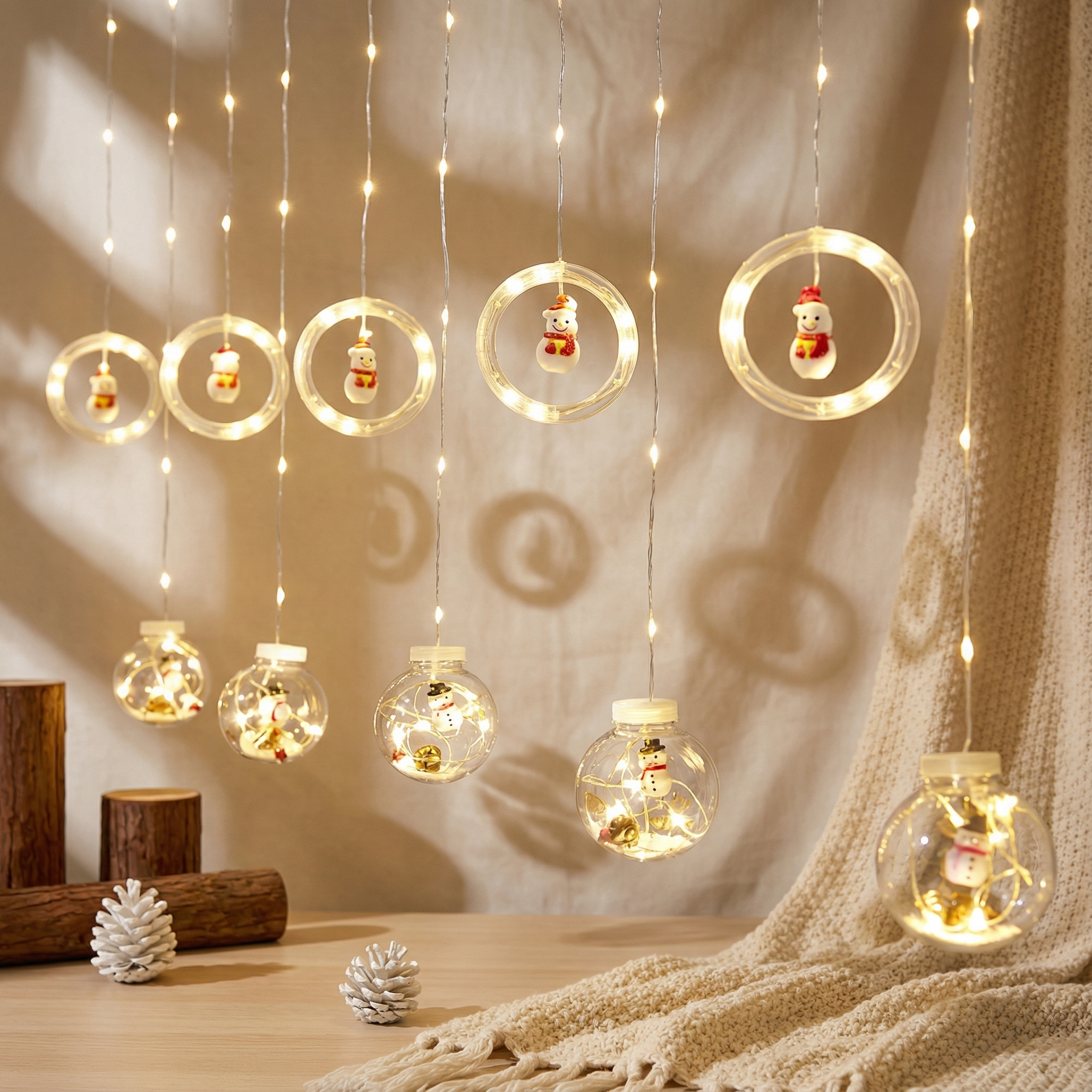 ⭐ SnowGlow Garland – Guirnalda LED con Muñecos de Nieve