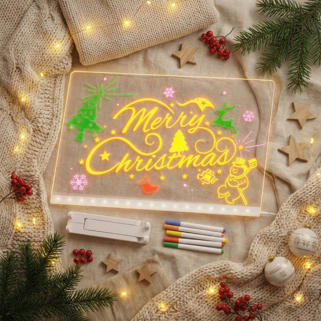 ✨ Pizarrón Luminoso Creativo – La Magia Navideña Que Inspira a Crear