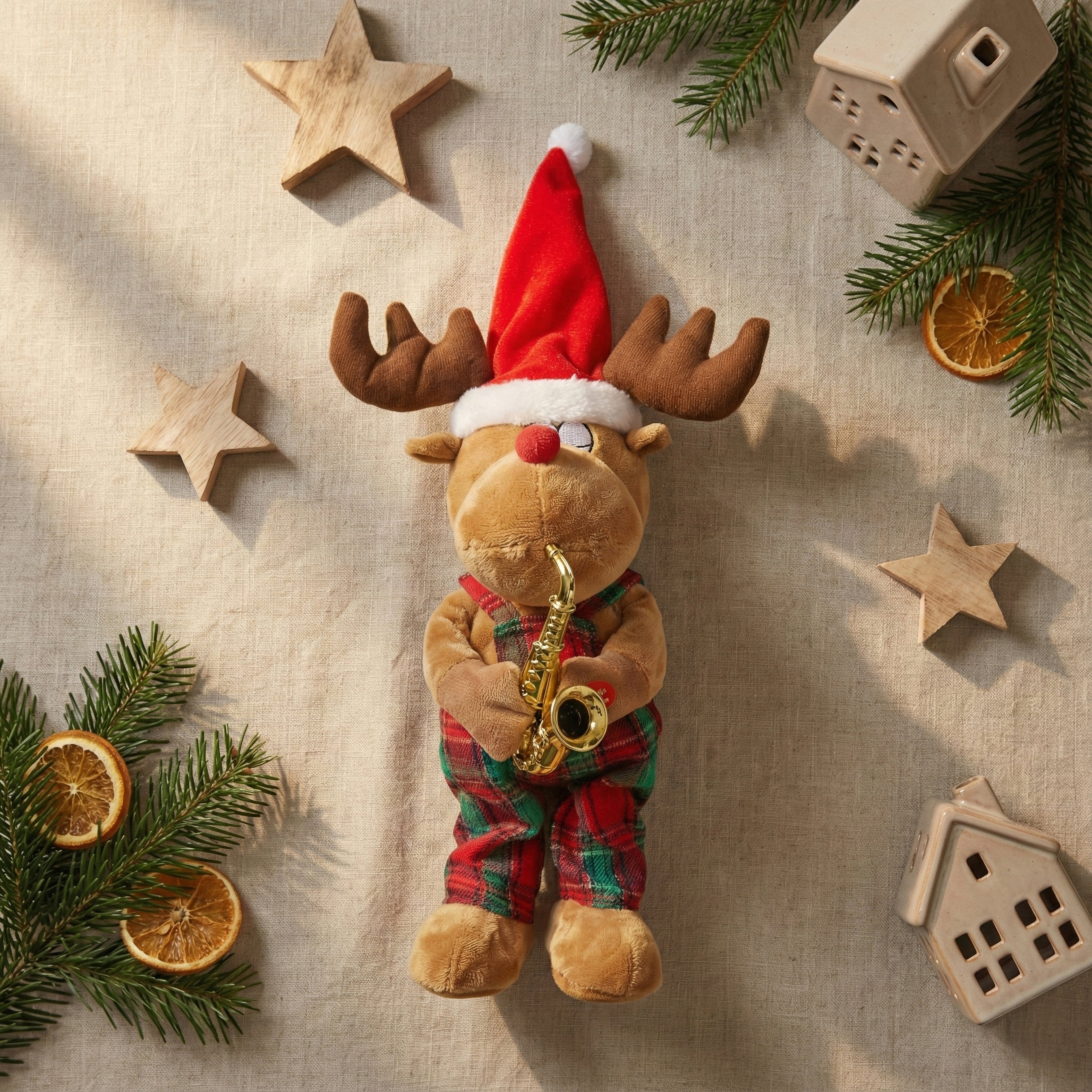 🎄🦌 Reno Saxofonista Navideño | Edición Casa Noel