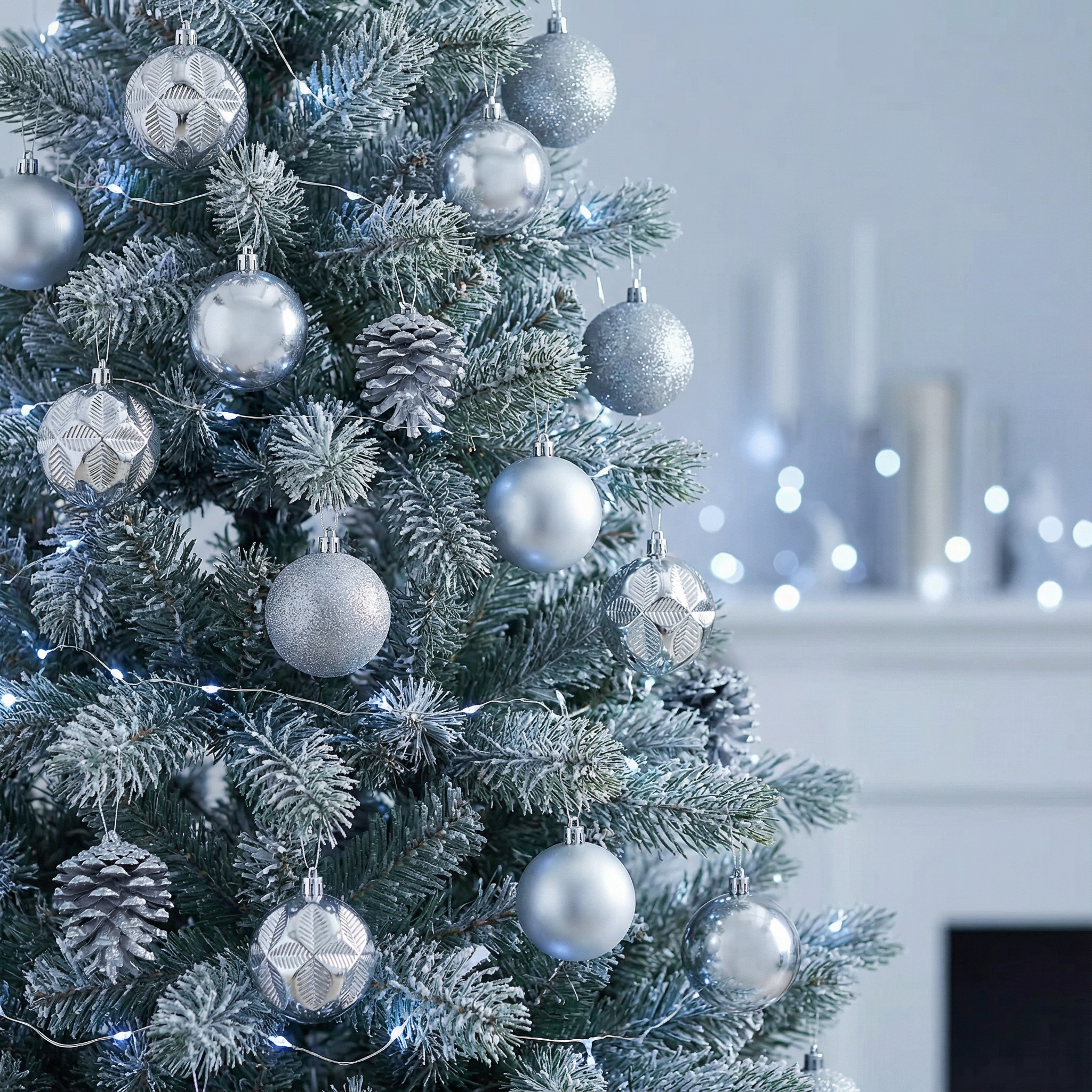 ⭐ Set de Bolas Navideñas Plateadas – Edición Premium