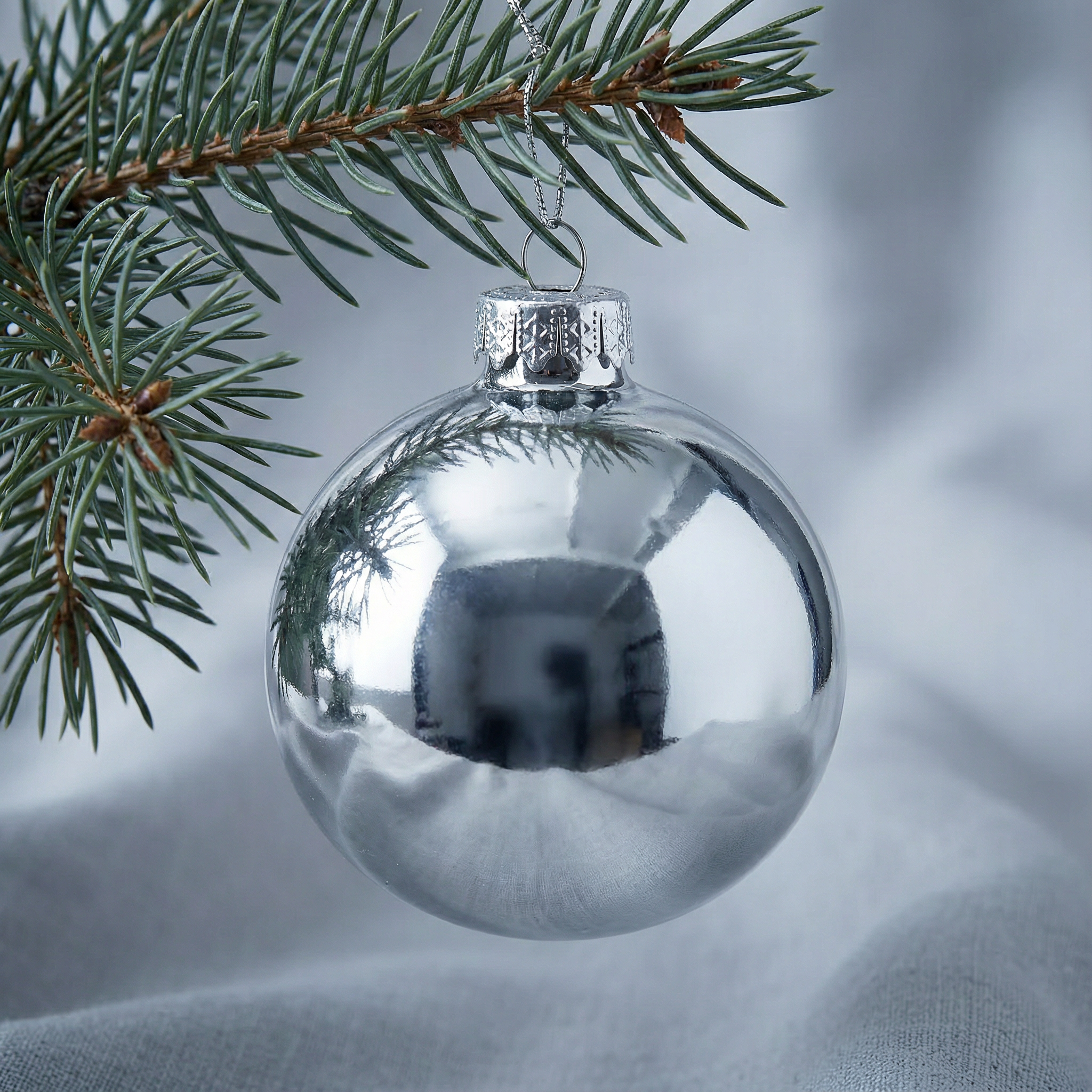 ⭐ Set de Bolas Navideñas Plateadas – Edición Premium