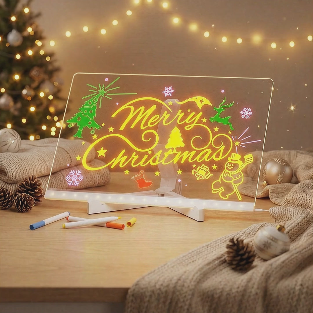 ✨ Pizarrón Luminoso Creativo – La Magia Navideña Que Inspira a Crear